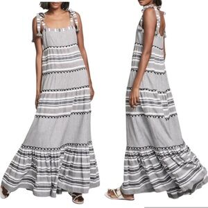 Veronica Beard quartz striped maxi dress Black and White Patterned Maxi Dress